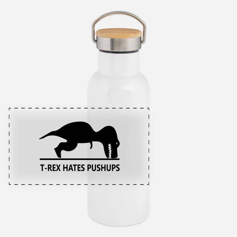 trex_hates_pushups Gourde isotherme avec bouchon en bambou