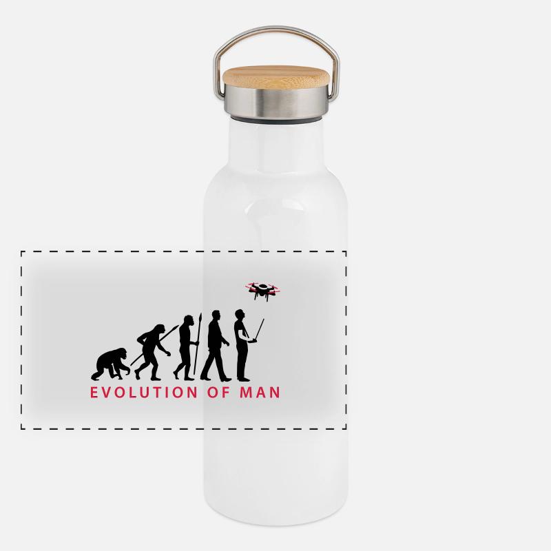 Evolution Modellflieger Drohne 4 Propeller Panorama Thermosflasche mit Bambusdeckel