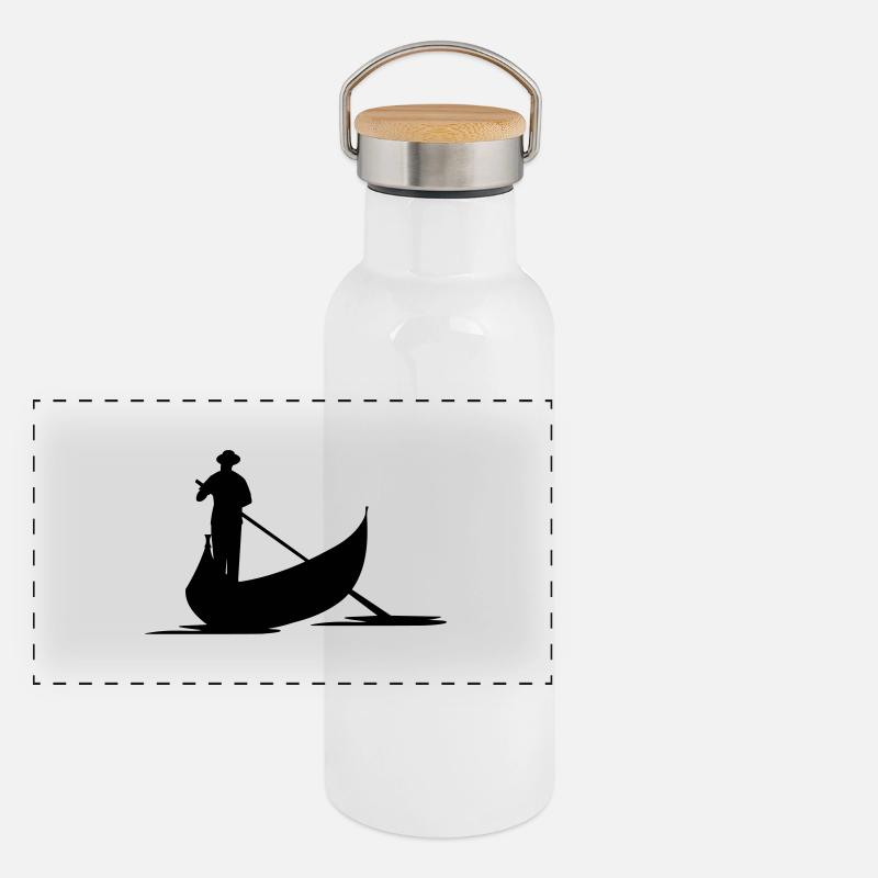 Freizeit - Gondel Venedig Panorama Thermosflasche mit Bambusdeckel