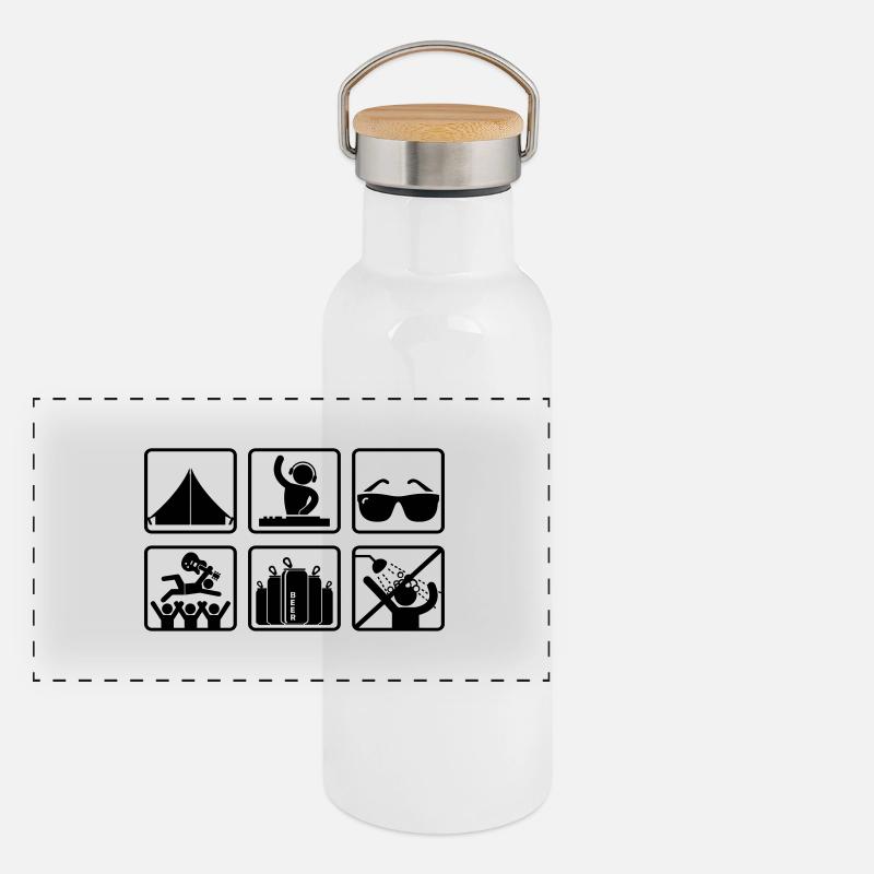 Festival life Panorama Thermosflasche mit Bambusdeckel
