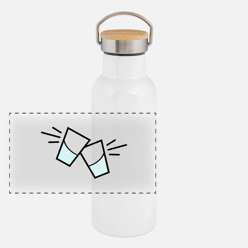 vodka glas Panorama Thermosflasche mit Bambusdeckel