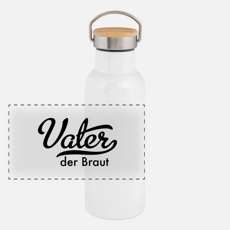 Vater der Braut Panorama Thermosflasche mit Bambusdeckel