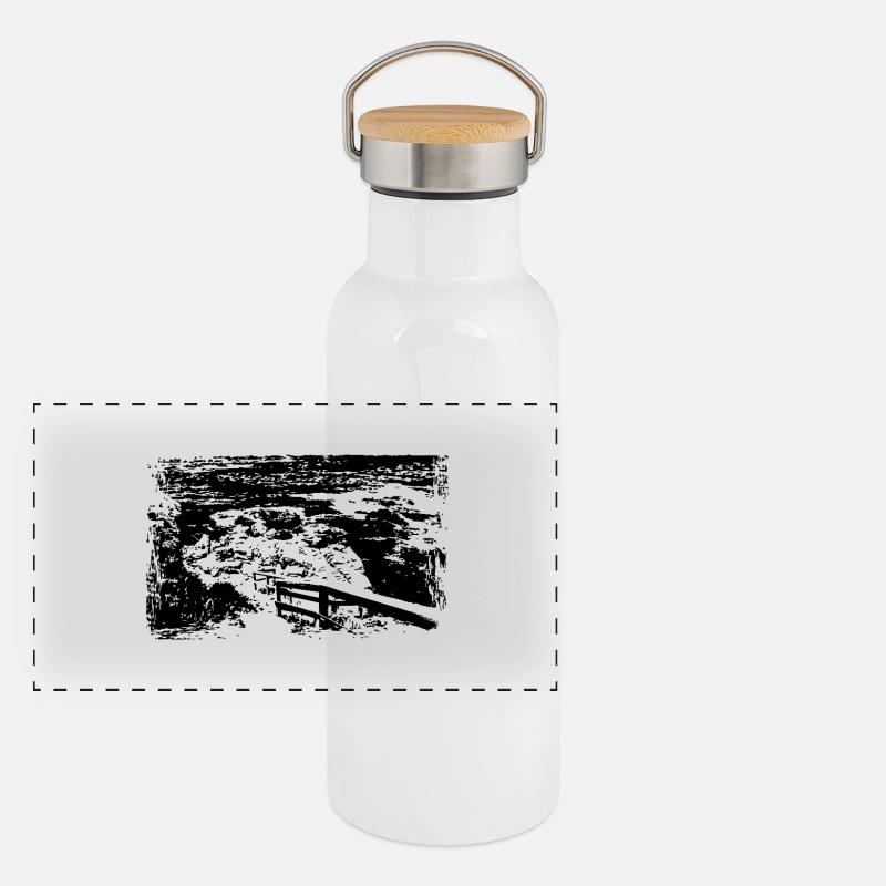 Path to the sea Panoramic Thermal Bottle with Bamboo Lid