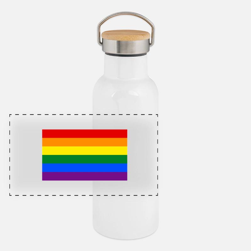 Rainbow Flag Panoramic Thermal Bottle with Bamboo Lid