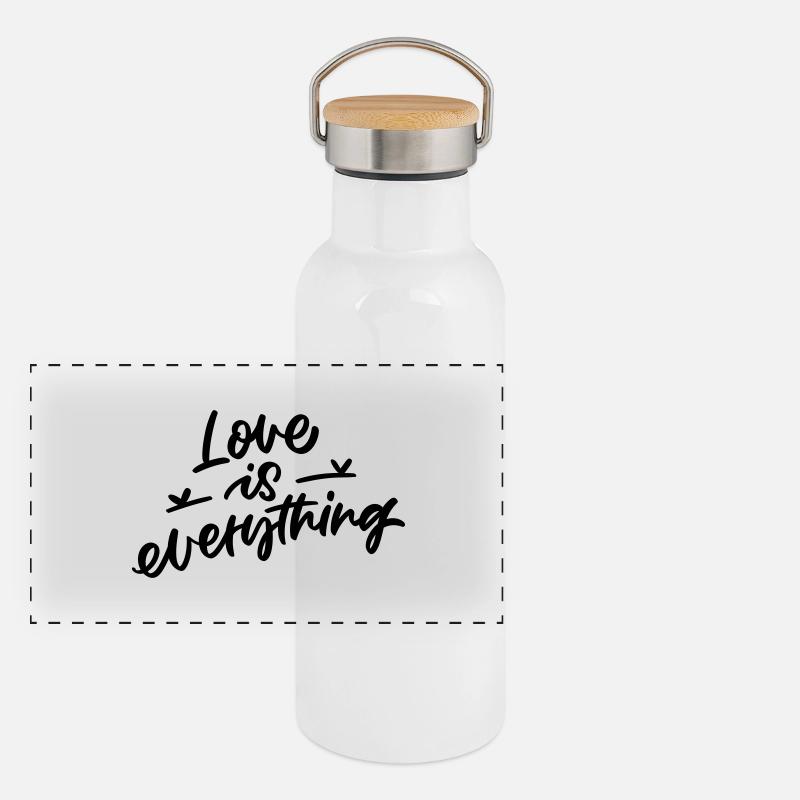 Love Is Everything Panorama Thermosflasche mit Bambusdeckel