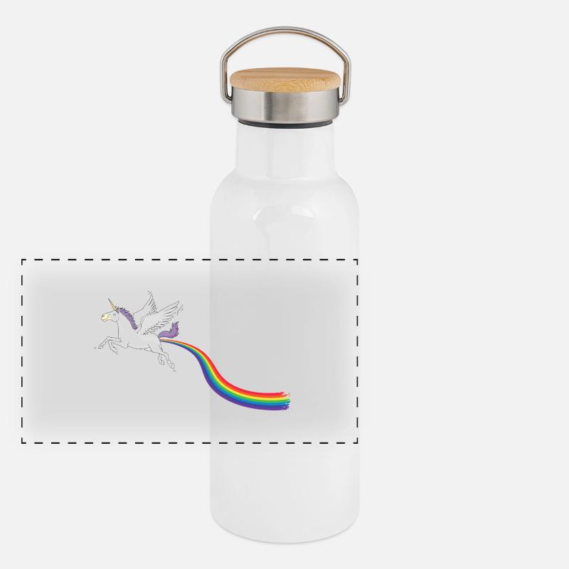 REGENBOGEN-ANTRIEB Panorama Thermosflasche mit Bambusdeckel