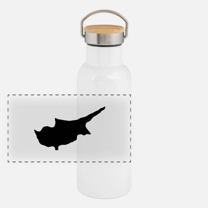 Zypern Panorama Thermosflasche mit Bambusdeckel