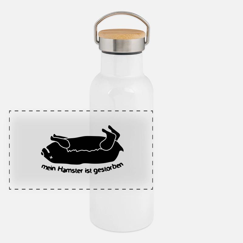 tote Hamster Panorama Thermosflasche mit Bambusdeckel