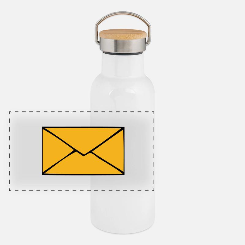 Briefumschlag Panorama Thermosflasche mit Bambusdeckel