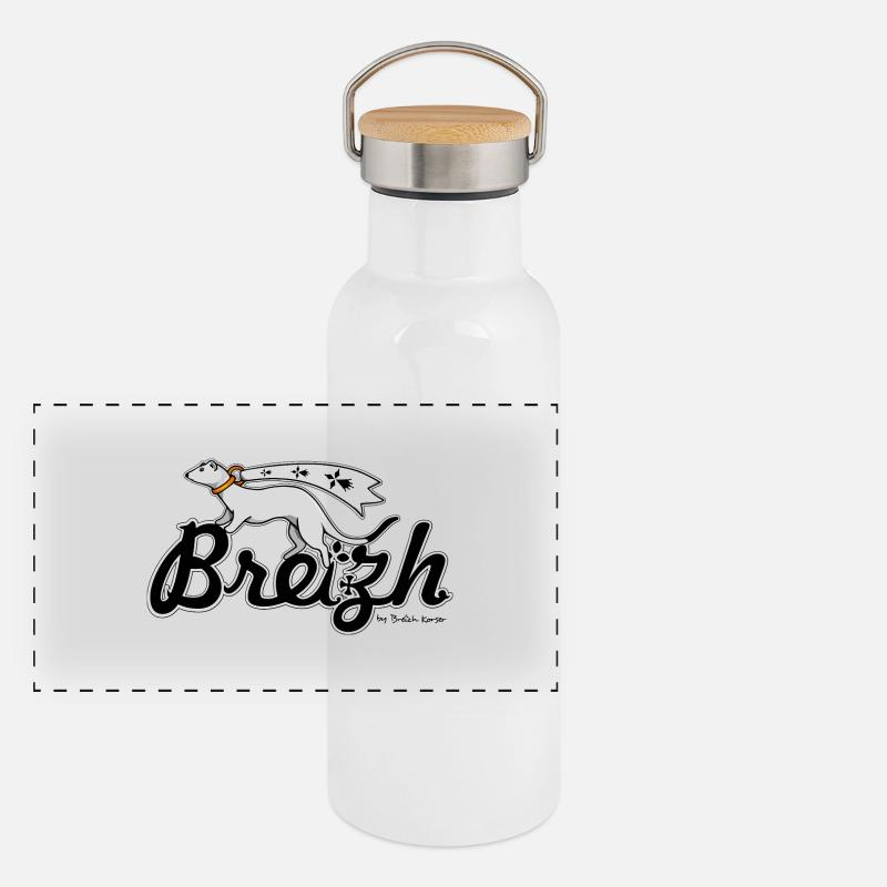 Breizh (Bretagne) Gourde isotherme avec bouchon en bambou