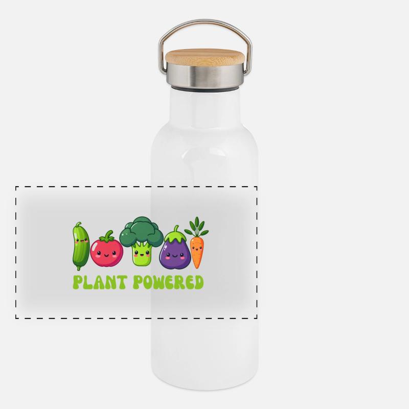 Végétarien, à base de plantes Gourde isotherme avec bouchon en bambou