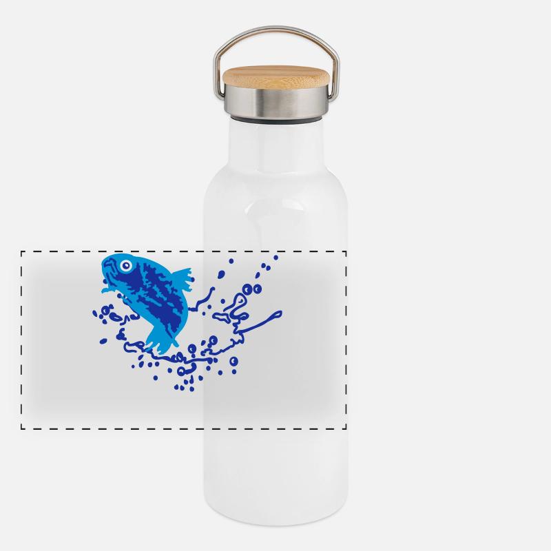truite (3c) Gourde isotherme avec bouchon en bambou