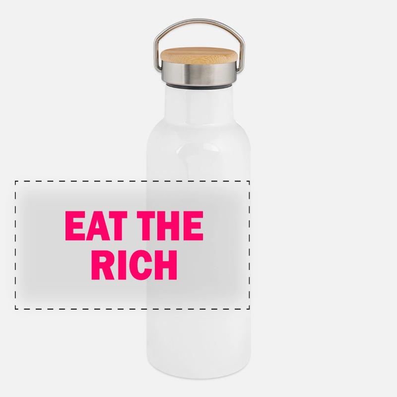 Eat the rich Panorama Thermosflasche mit Bambusdeckel