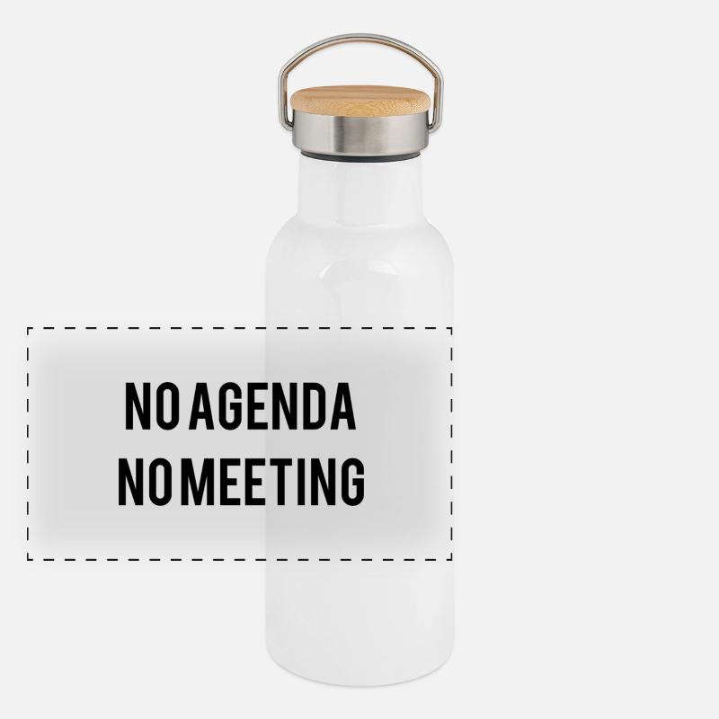 No Agenda No Meeting Panorama Thermosflasche mit Bambusdeckel
