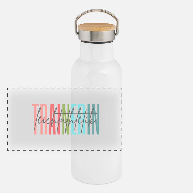 Trainerin Leichtathletik Leichtathletiktrainerin Panorama Thermosflasche mit Bambusdeckel