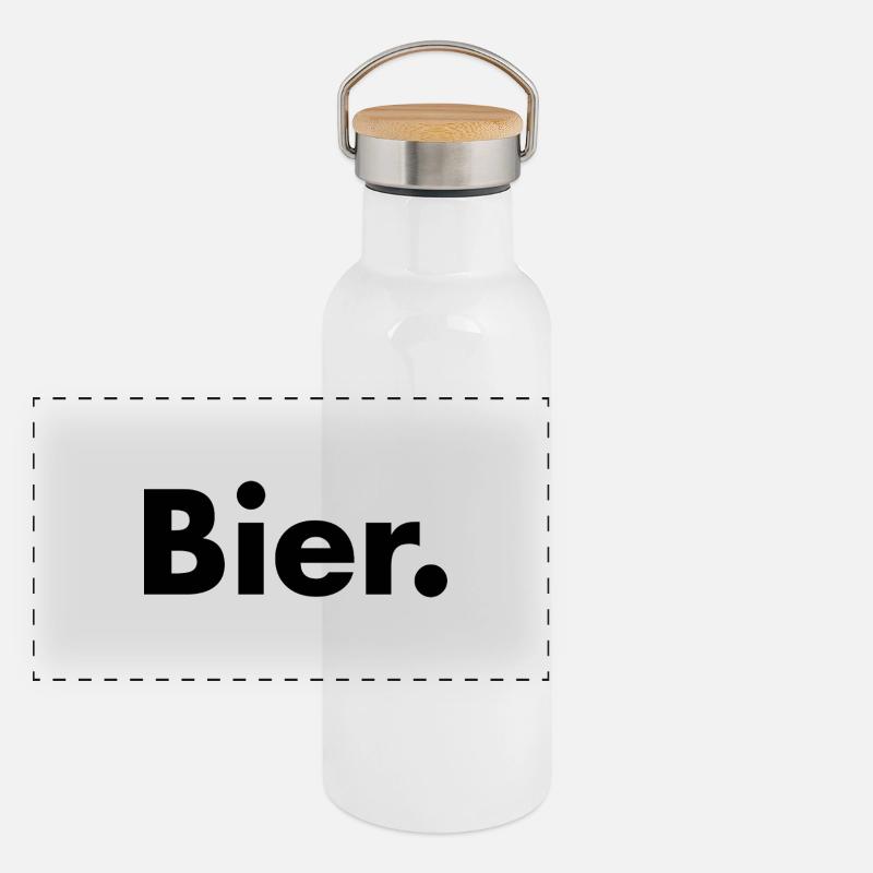 Bière. Gourde isotherme avec bouchon en bambou