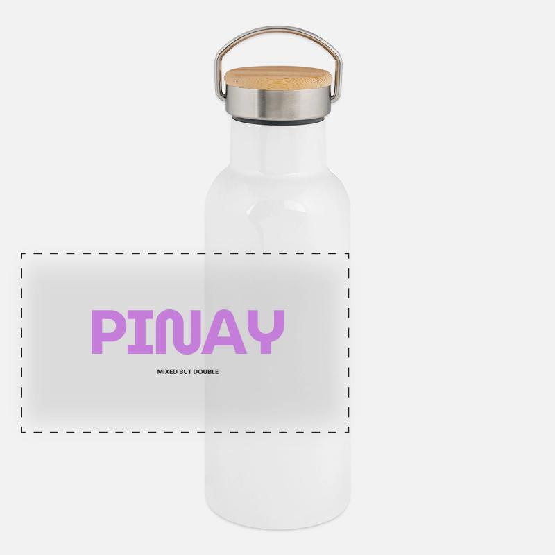 Mixed but Double – Proud Pinay Design Panoramic Thermal Bottle with Bamboo Lid