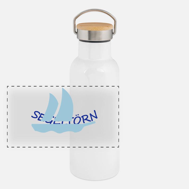 Segelboot (1c) Panoramic Thermal Bottle with Bamboo Lid