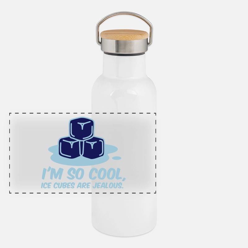 Je suis tellement cool, même des cubes de glace Gourde isotherme avec bouchon en bambou