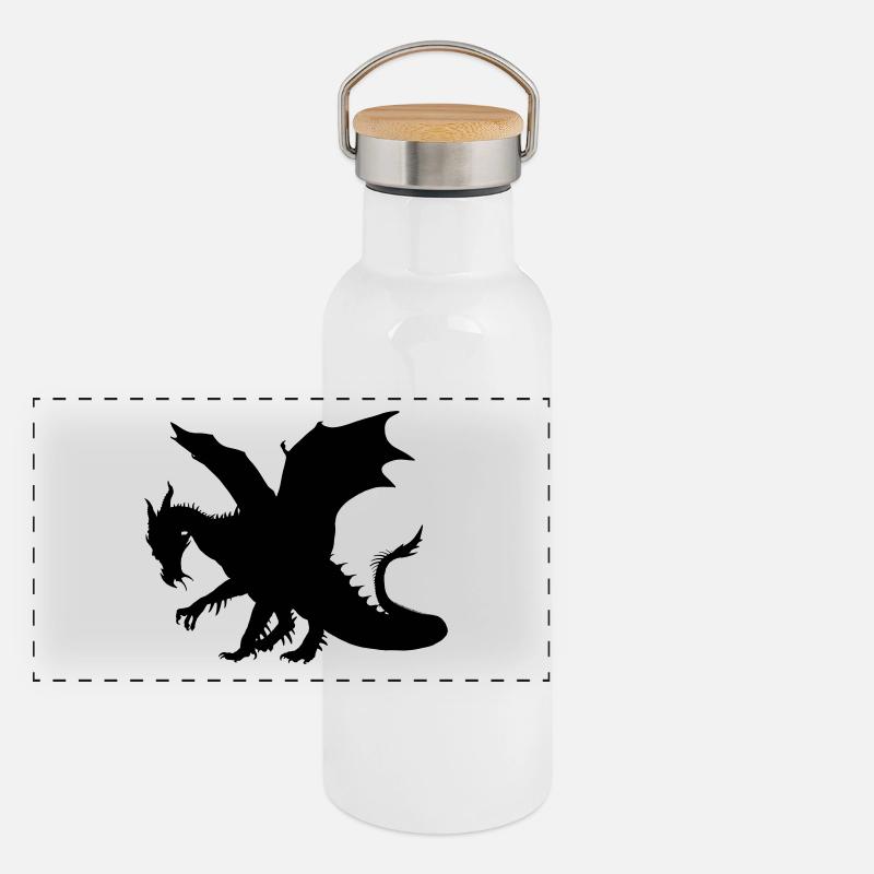 Drache Panorama Thermosflasche mit Bambusdeckel