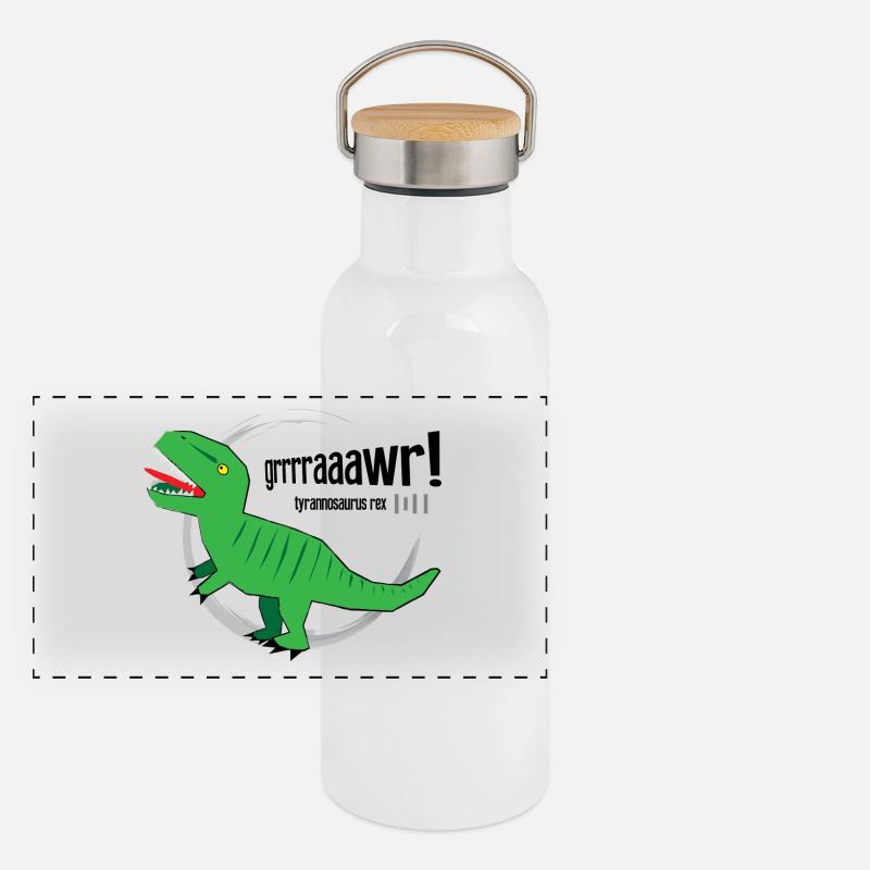 // Dinosaurs T-rex Panoramic Thermal Bottle with Bamboo Lid