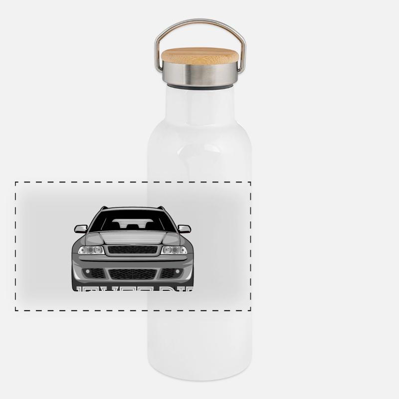 RS4 B5 legends never die Panorama Thermosflasche mit Bambusdeckel