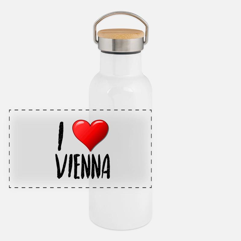 J'aime Vienne Gourde isotherme avec bouchon en bambou