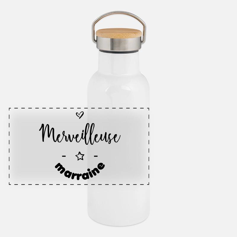 Merveilleuse marraine Gourde isotherme avec bouchon en bambou