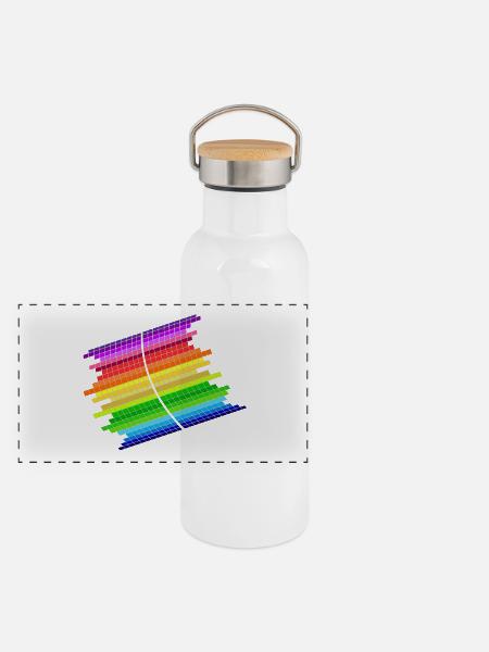 RainBow Equalizer - Gourde isotherme avec bouchon en bambou - blanc - Devant