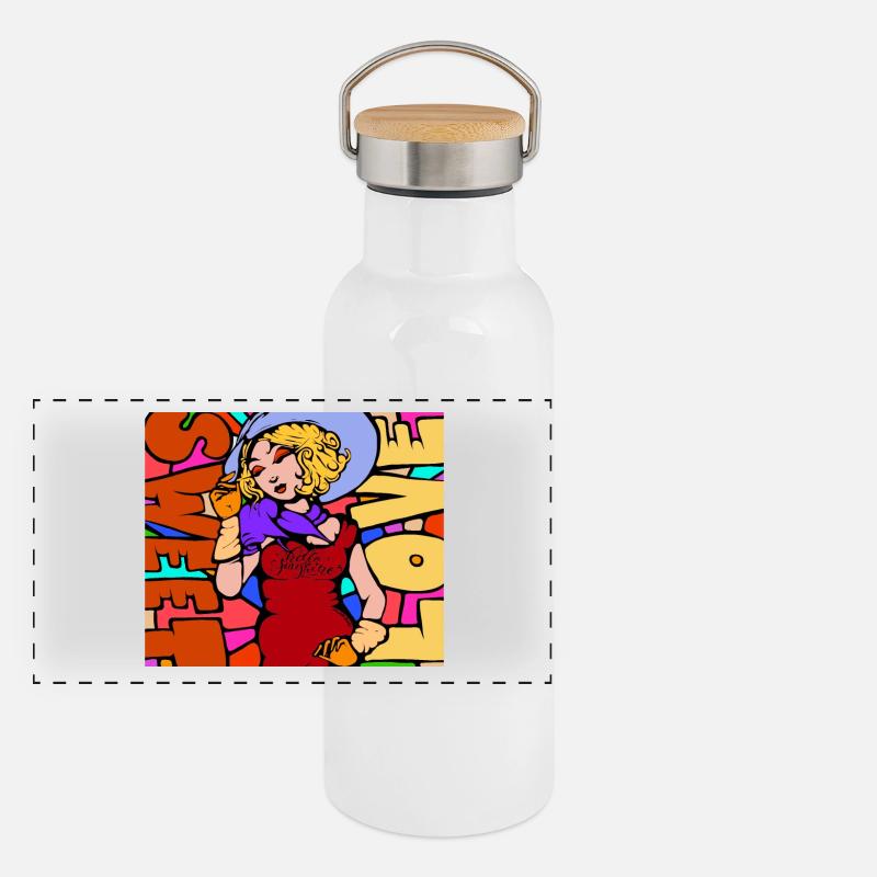 Hello Sunshine - pop colors Gourde isotherme avec bouchon en bambou