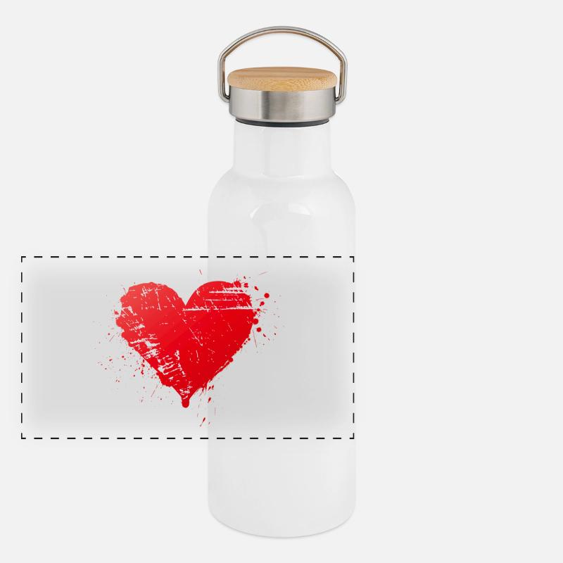 Heart Panorama Thermosflasche mit Bambusdeckel
