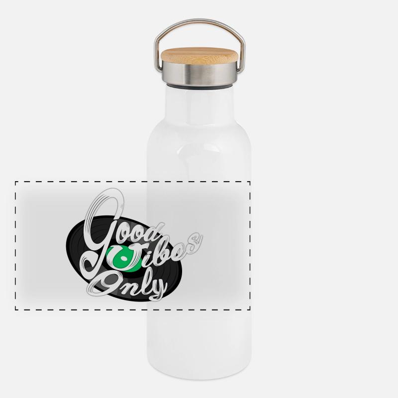 Bonne Vibes seulement Gourde isotherme avec bouchon en bambou