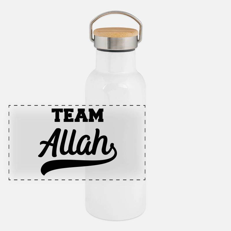 Team Allah cool gift for believing Muslims Panoramic Thermal Bottle with Bamboo Lid