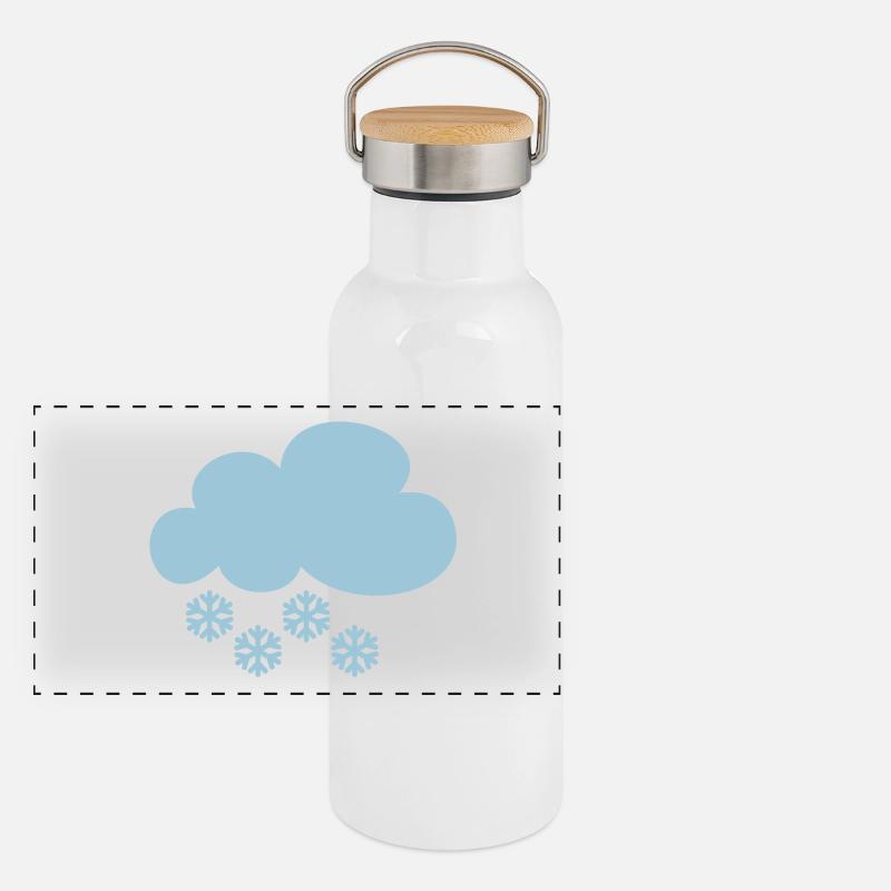 Snow cloud Panoramic Thermal Bottle with Bamboo Lid