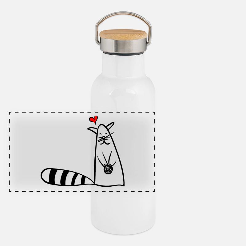 little cat Panoramic Thermal Bottle with Bamboo Lid