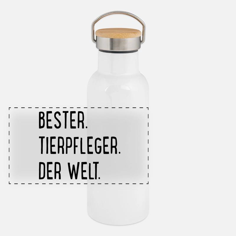 Tierpfleger Panorama Thermosflasche mit Bambusdeckel