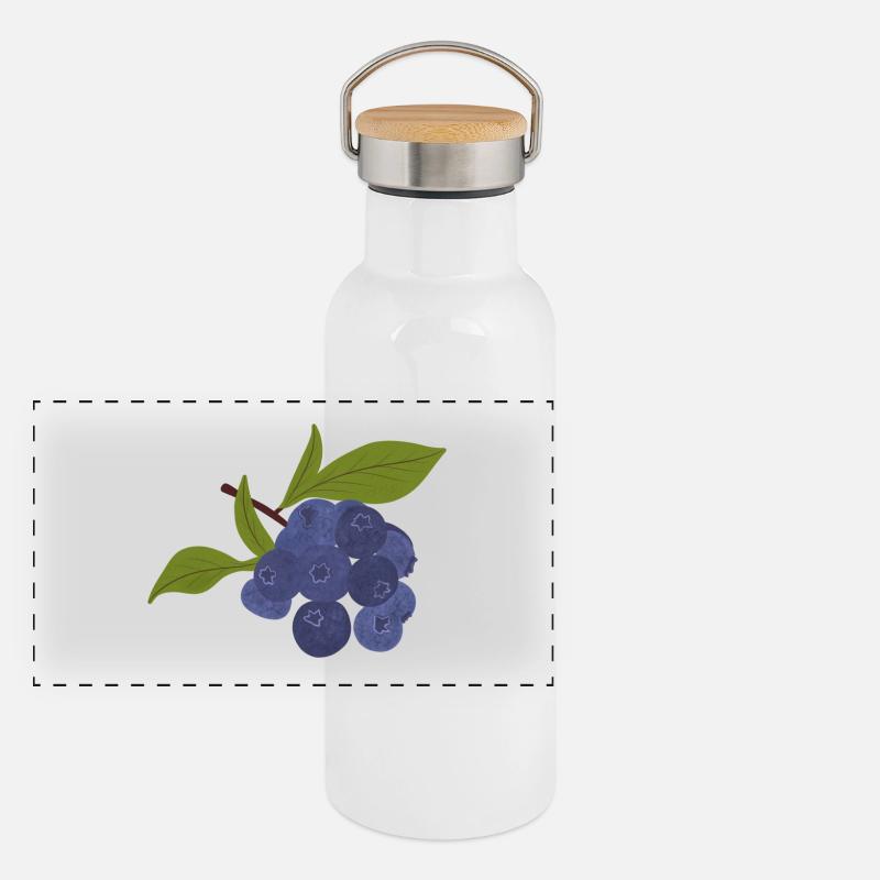 Isolated blueberry Panoramic Thermal Bottle with Bamboo Lid