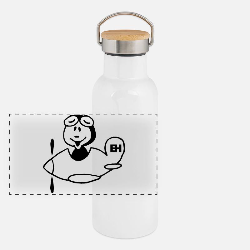 Avion Gourde isotherme avec bouchon en bambou