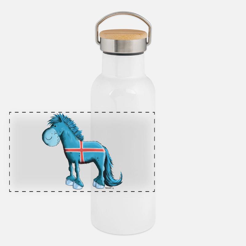 Cheval islandais Gourde isotherme avec bouchon en bambou