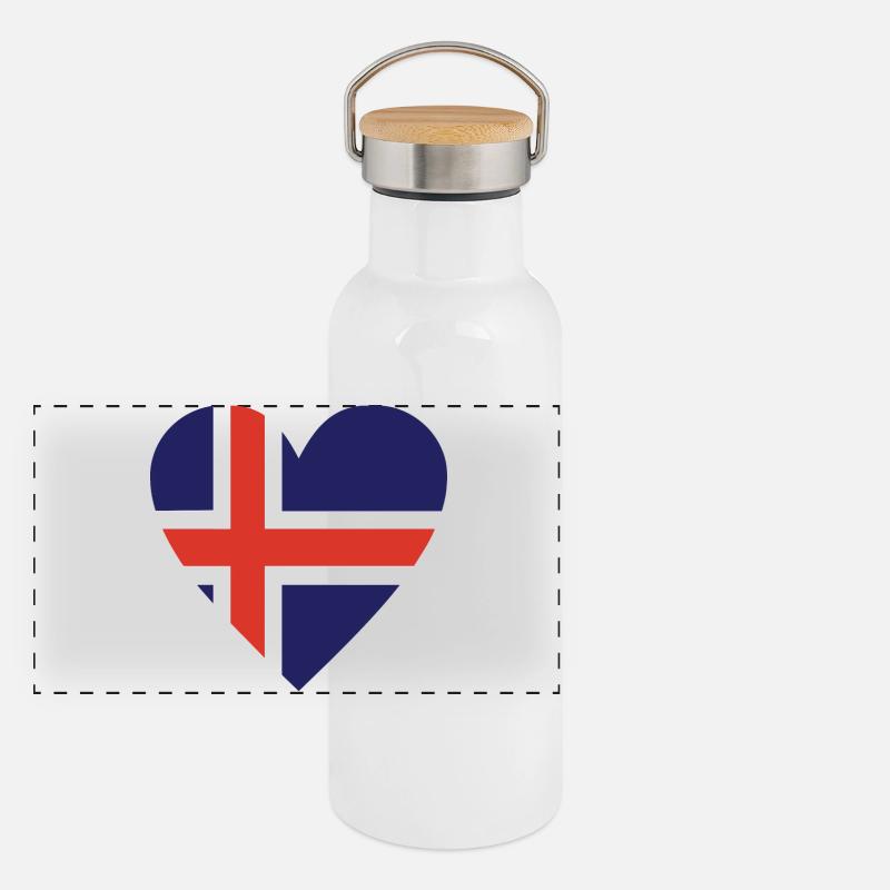 Islande Gourde isotherme avec bouchon en bambou