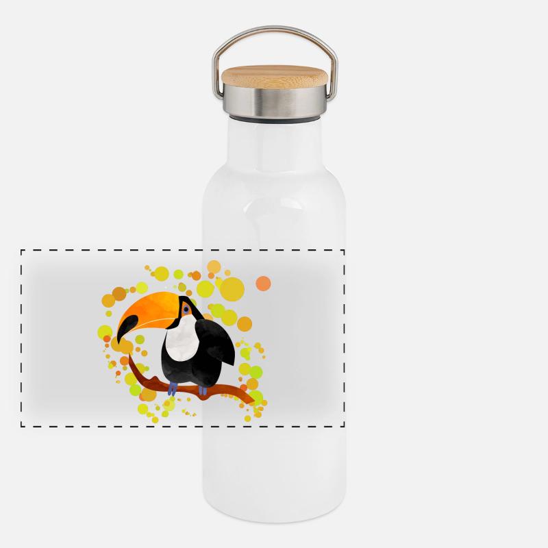 Tukan Panorama Thermosflasche mit Bambusdeckel