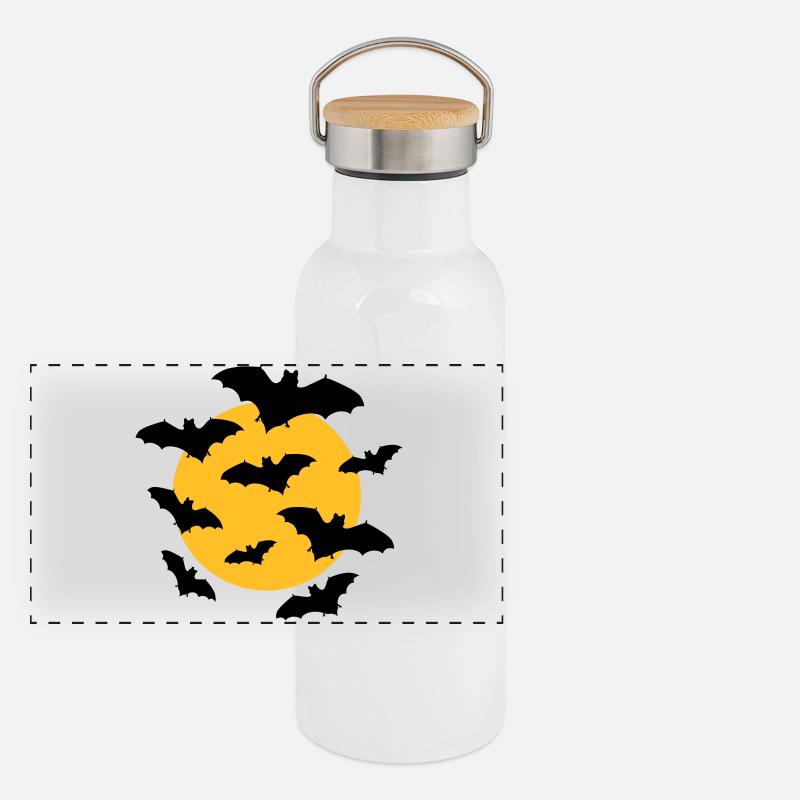 Bats & Moon Gourde isotherme avec bouchon en bambou