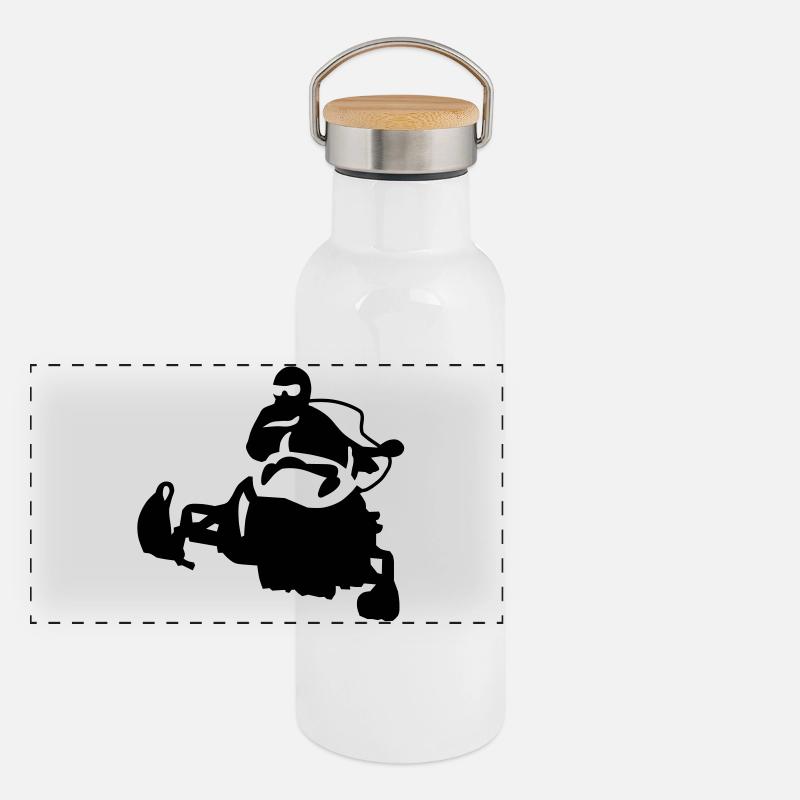 snowmobile_1 Panoramic Thermal Bottle with Bamboo Lid