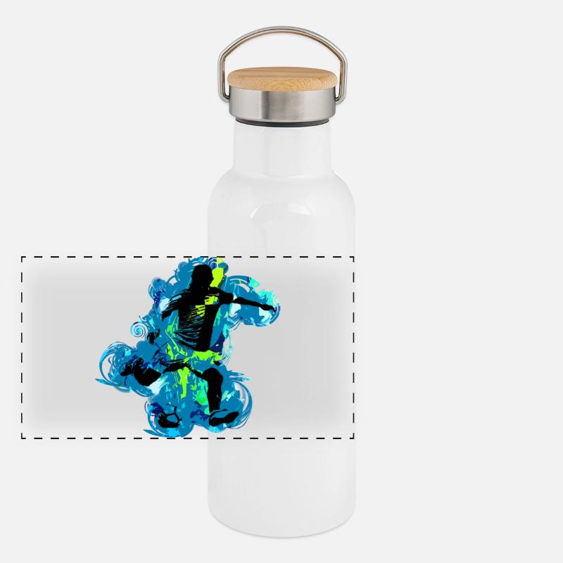 Soccer Panoramic Thermal Bottle with Bamboo Lid