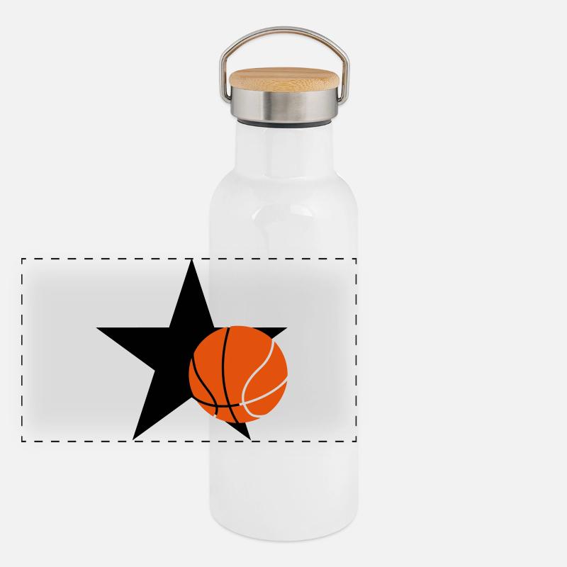 Basketball - Basket Ball - Game - Sport - Player Panoramic Thermal Bottle with Bamboo Lid