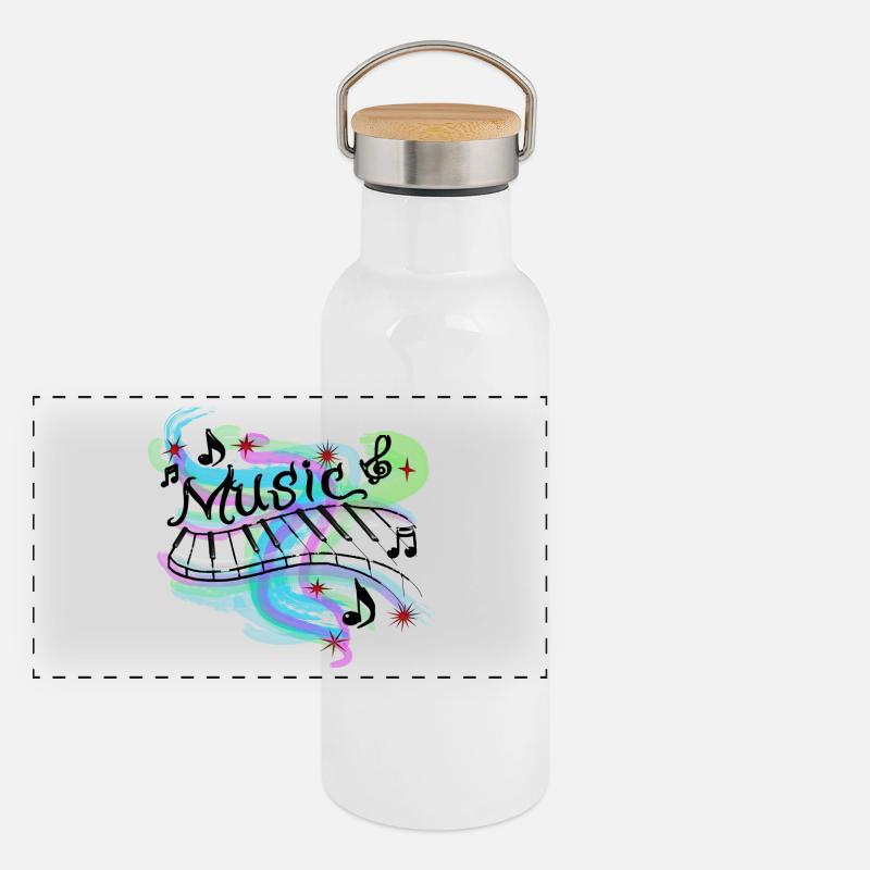Musik Panorama Thermosflasche mit Bambusdeckel