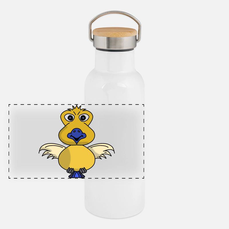 Pipomat the sparrow from the comic book Panoramic Thermal Bottle with Bamboo Lid