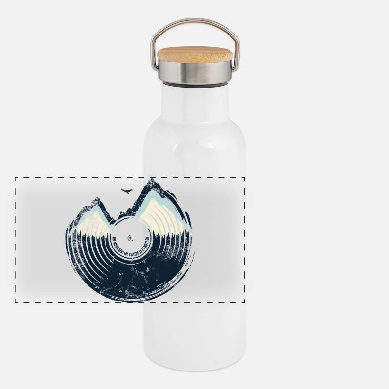 Echo Ridge Mountain Vinyl Panorama Thermosflasche mit Bambusdeckel
