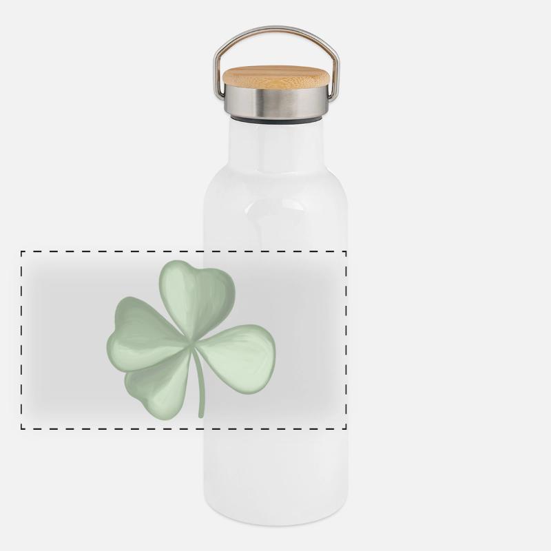 Cloverleaf pastel Panoramic Thermal Bottle with Bamboo Lid