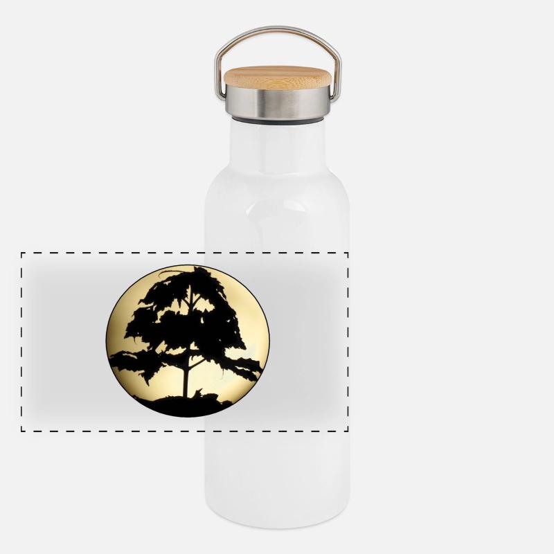 Tree of Light Panoramic Thermal Bottle with Bamboo Lid